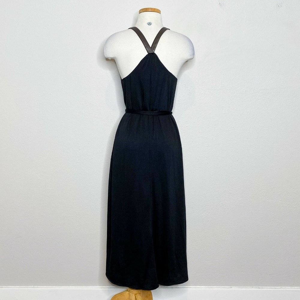 Hunter Dixon Black Midi Racerback V-Neck Dress - Picture 2 of 7
